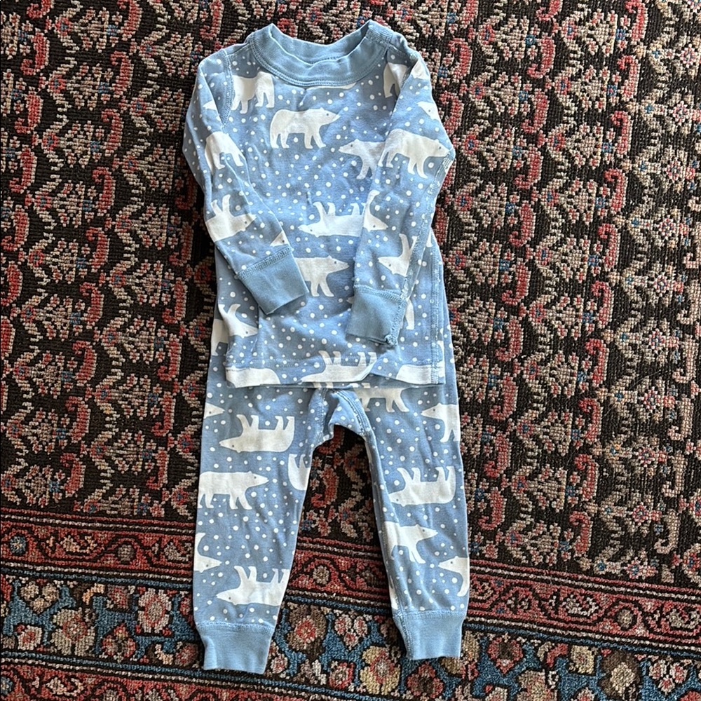 Hanna Andersson Blue and White Polar Bear Pajama Set